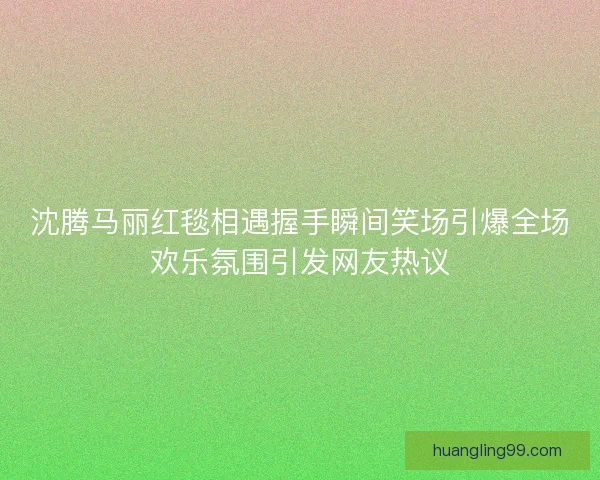 沈腾马丽红毯相遇握手瞬间笑场引爆全场欢乐氛围引发网友热议