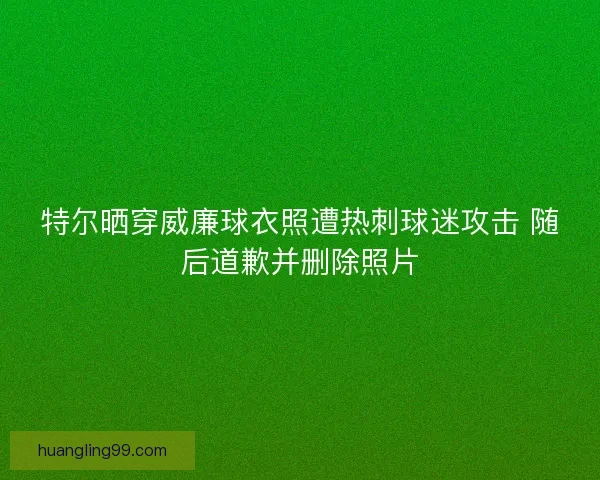 特尔晒穿威廉球衣照遭热刺球迷攻击 随后道歉并删除照片